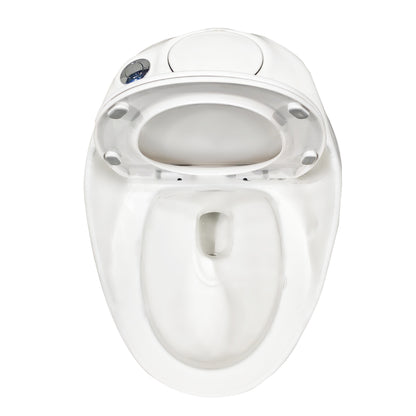 1-Piece 1.28 GPF Single Flush Egg Shape Toilet in Glossy White