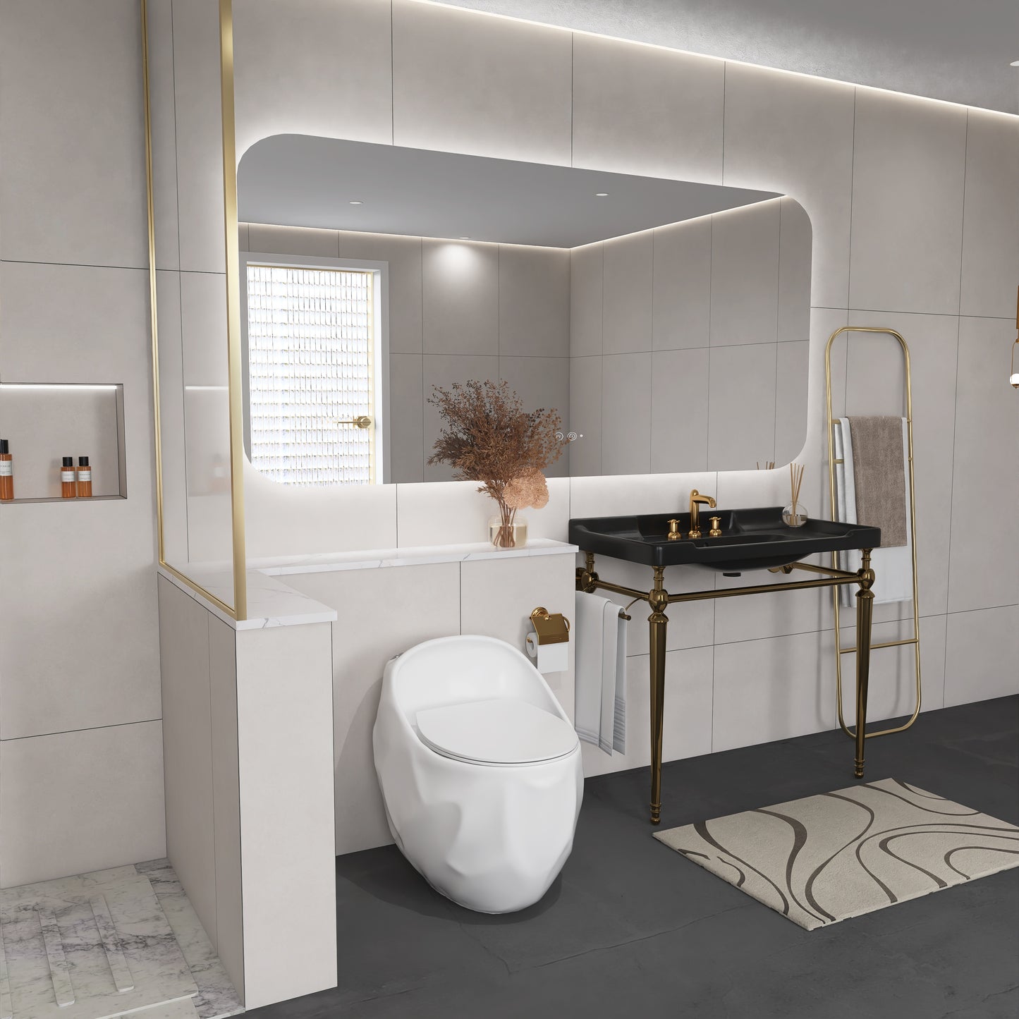 1-Piece 1.28 GPF Single Flush Egg Shape Toilet in Glossy White