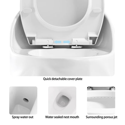 1-Piece 1.28 GPF Single Flush Egg Shape Toilet in Glossy White