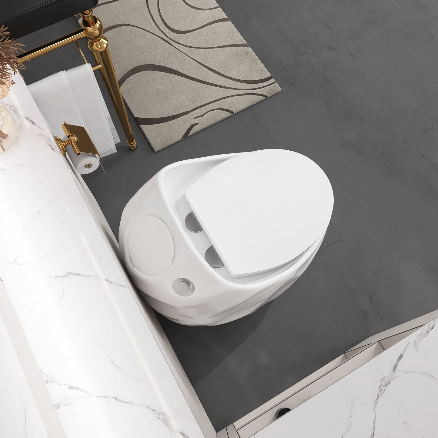 1-Piece 1.28 GPF Single Flush Egg Shape Toilet in Glossy White