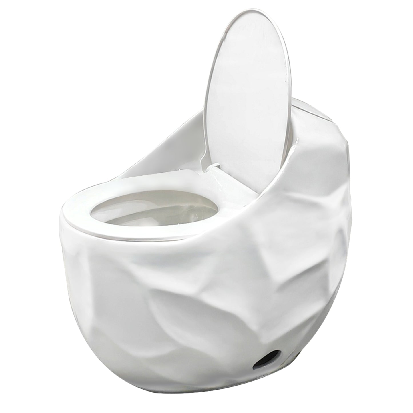 1-Piece 1.28 GPF Single Flush Egg Shape Toilet in Glossy White
