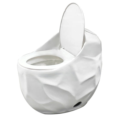 1-Piece 1.28 GPF Single Flush Egg Shape Toilet in Glossy White