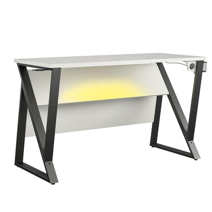 Genesis Adjustable Gaming Desk, White
