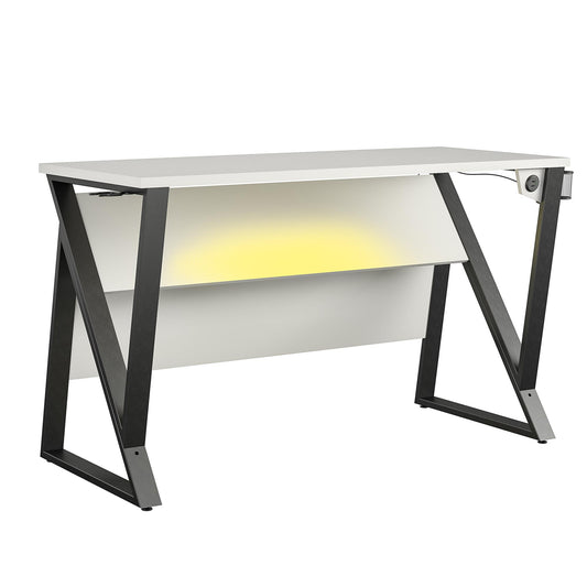 Genesis Adjustable Gaming Desk, White