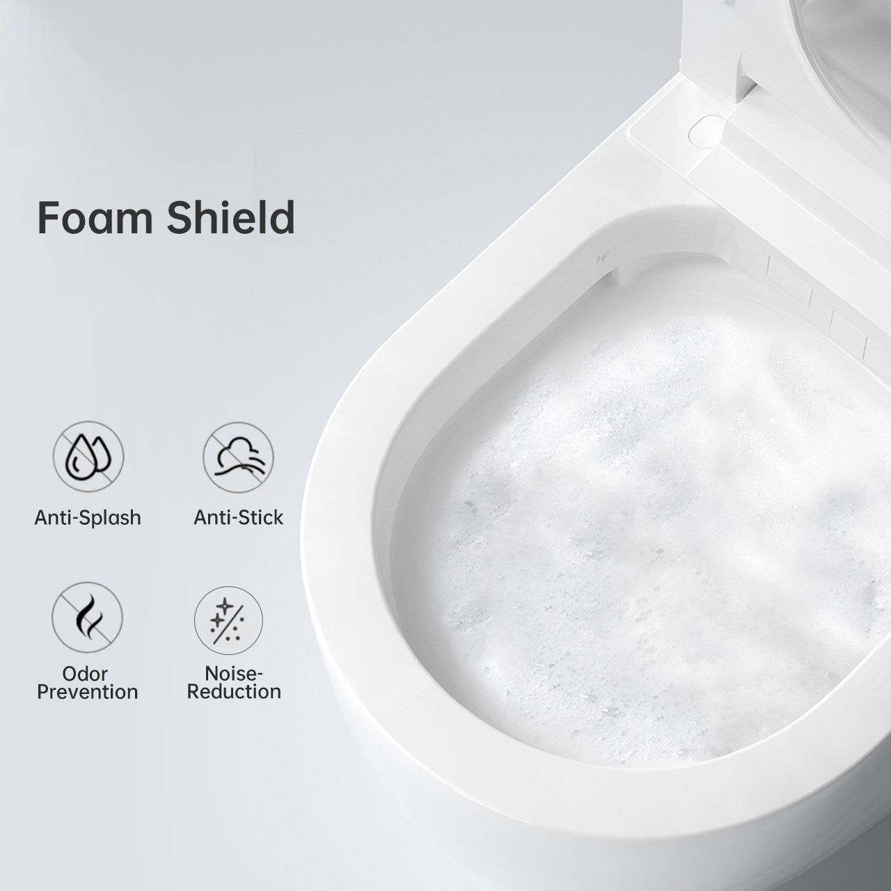 Modern integrated Smart toilet, Auto Open/Close lid, temperature heating seat, instant warm water cleaning, can automatically flush, remote control flush, foot sensing flush