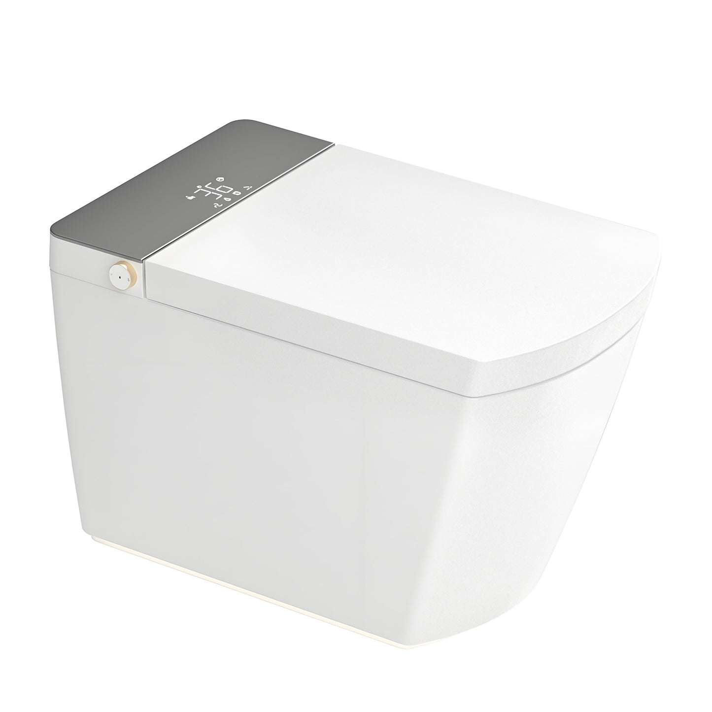 Modern integrated Smart toilet, Auto Open/Close lid, temperature heating seat, instant warm water cleaning, can automatically flush, remote control flush, foot sensing flush