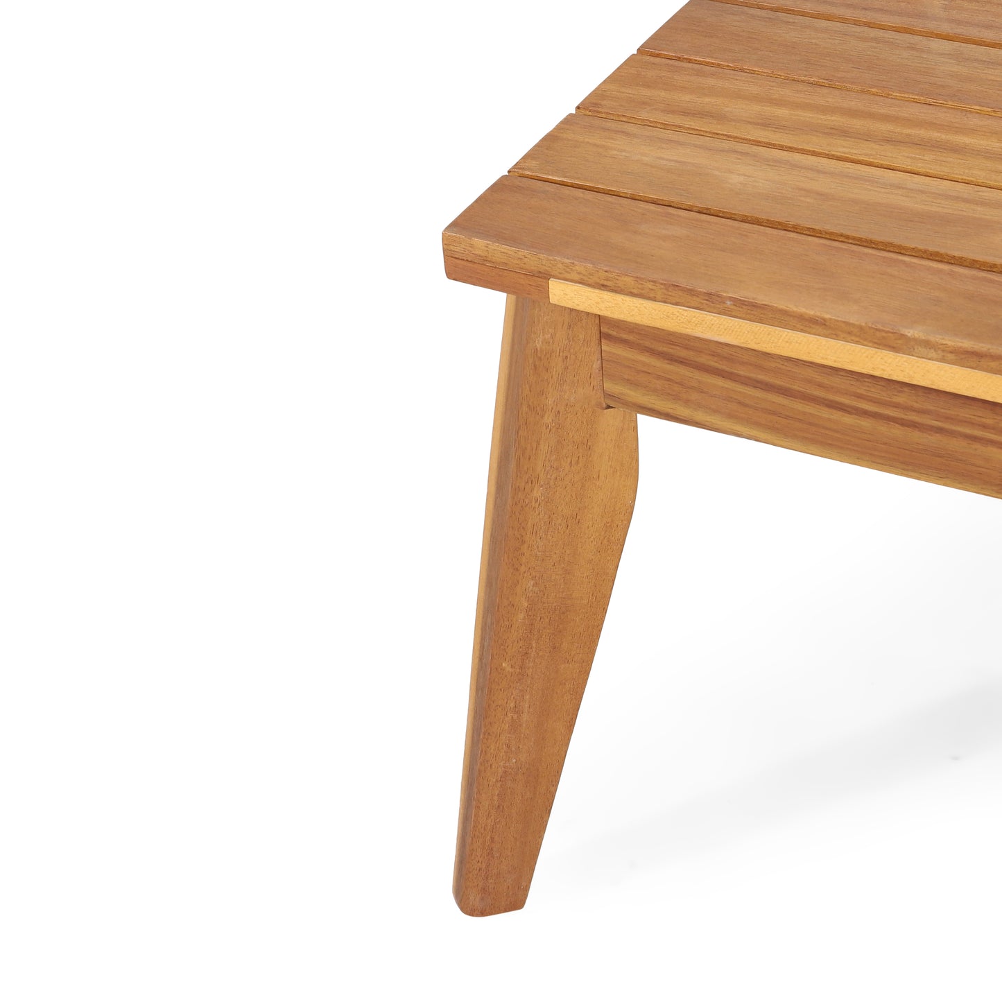 Outdoor 4-Piece Acacia Wood Chat Set with Rope, 1 loveseat and 2 club chairs Acacia Wood Conversation Sofa and 1 Table Set with Water Resistant Cushions, Teak Finished for Outdoor