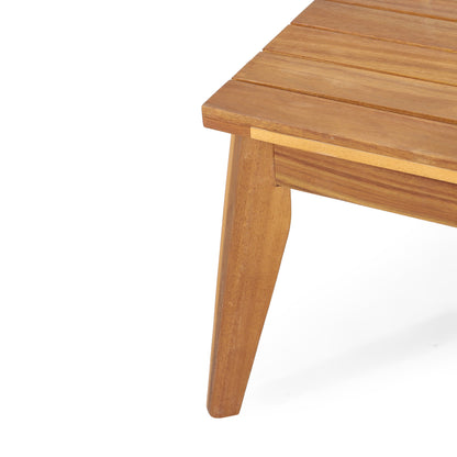 Outdoor 4-Piece Acacia Wood Chat Set with Rope, 1 loveseat and 2 club chairs Acacia Wood Conversation Sofa and 1 Table Set with Water Resistant Cushions, Teak Finished for Outdoor