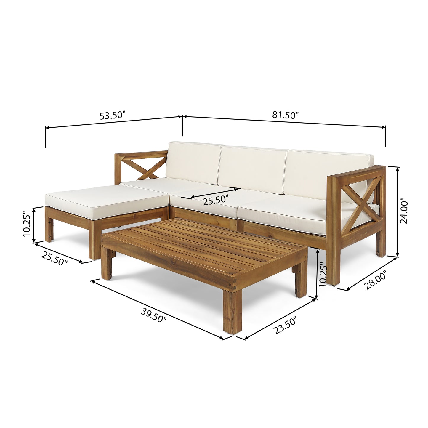 ALCOVE LSHAPE SOFA SET, BEIGE