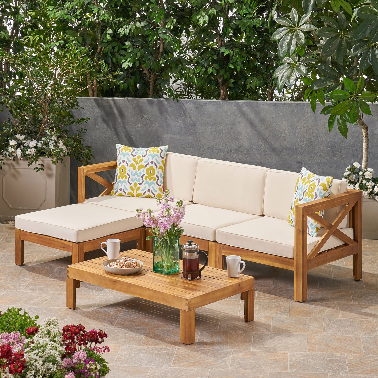 ALCOVE LSHAPE SOFA SET, BEIGE