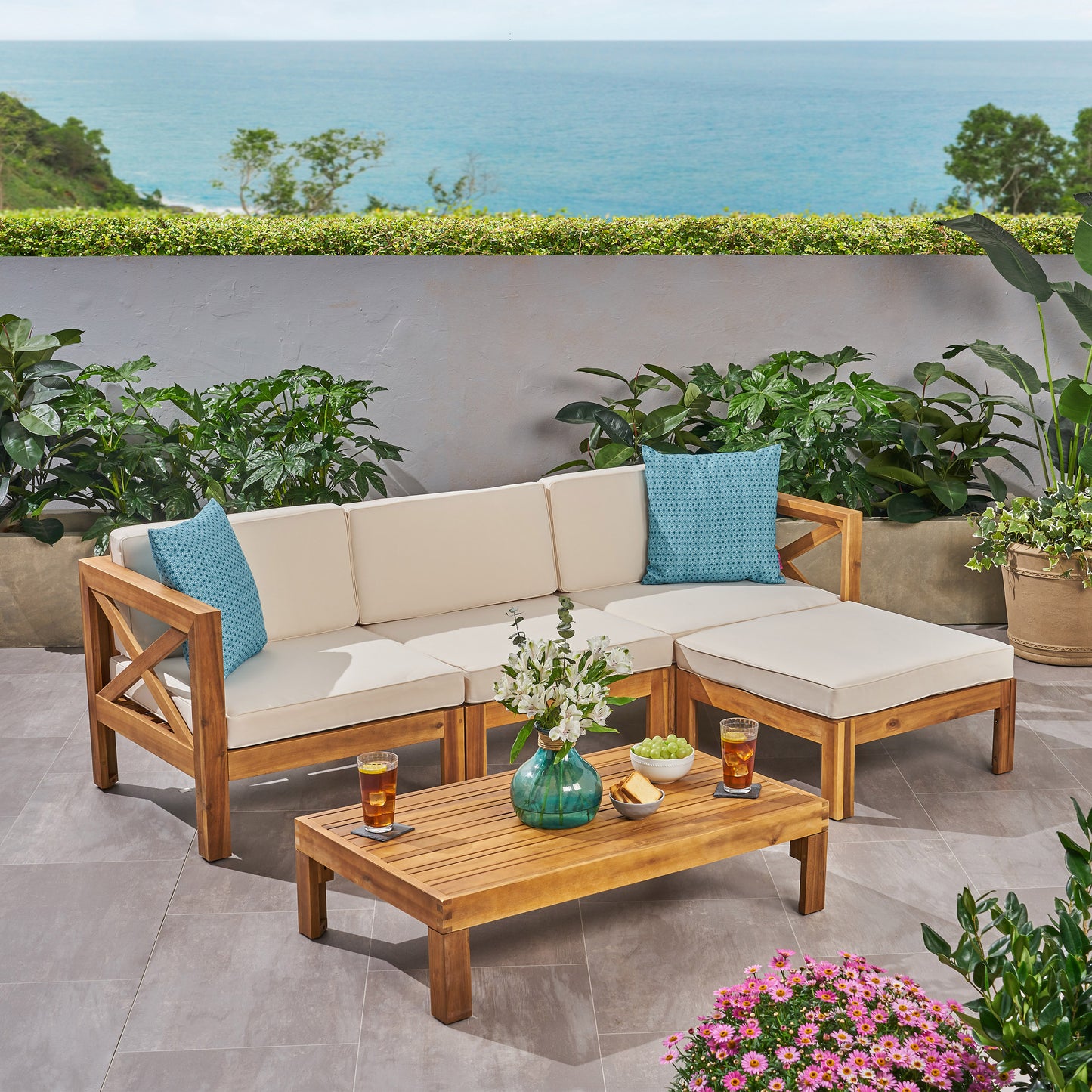 ALCOVE LSHAPE SOFA SET, BEIGE