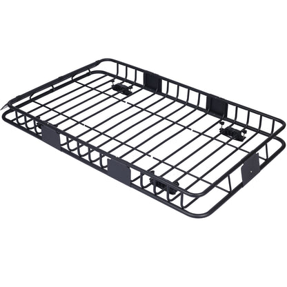 Rooftop Cargo Carrier BasketMotoring Roof RackTop Mount Roof Rack 64black steel