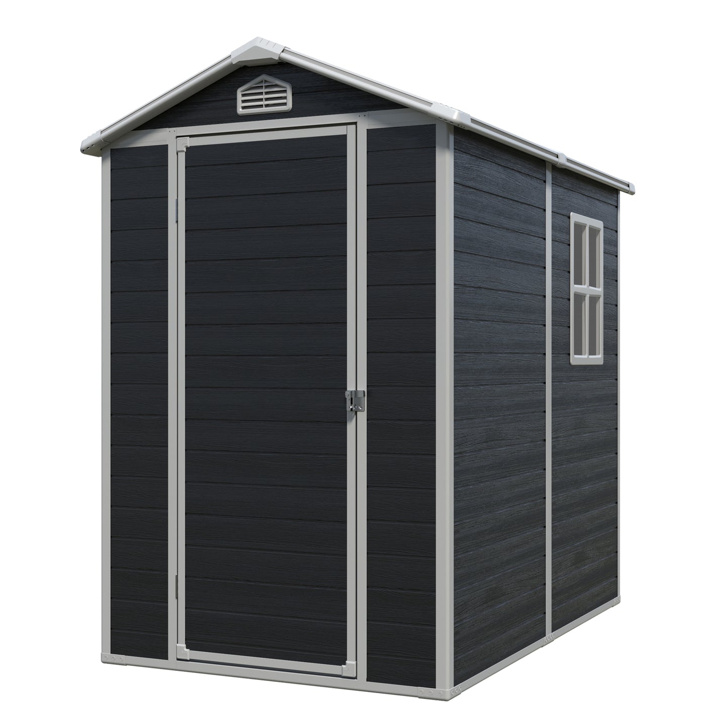 4 ft x 6 ft Outdoor plastic Storage Shed with floor,Black (W540S00042)