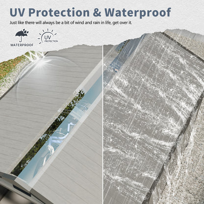 8x10 FT Plastic Outdoor Storage Shed - Lockable Resin Tool Shed with Window & Floor, Dark Gray