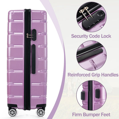 Hardshell Luggage Set 3 Piece, Durable ABS+PC Travel Suitcase with Spinner Wheels for Men Women (20/24/28 Inch)