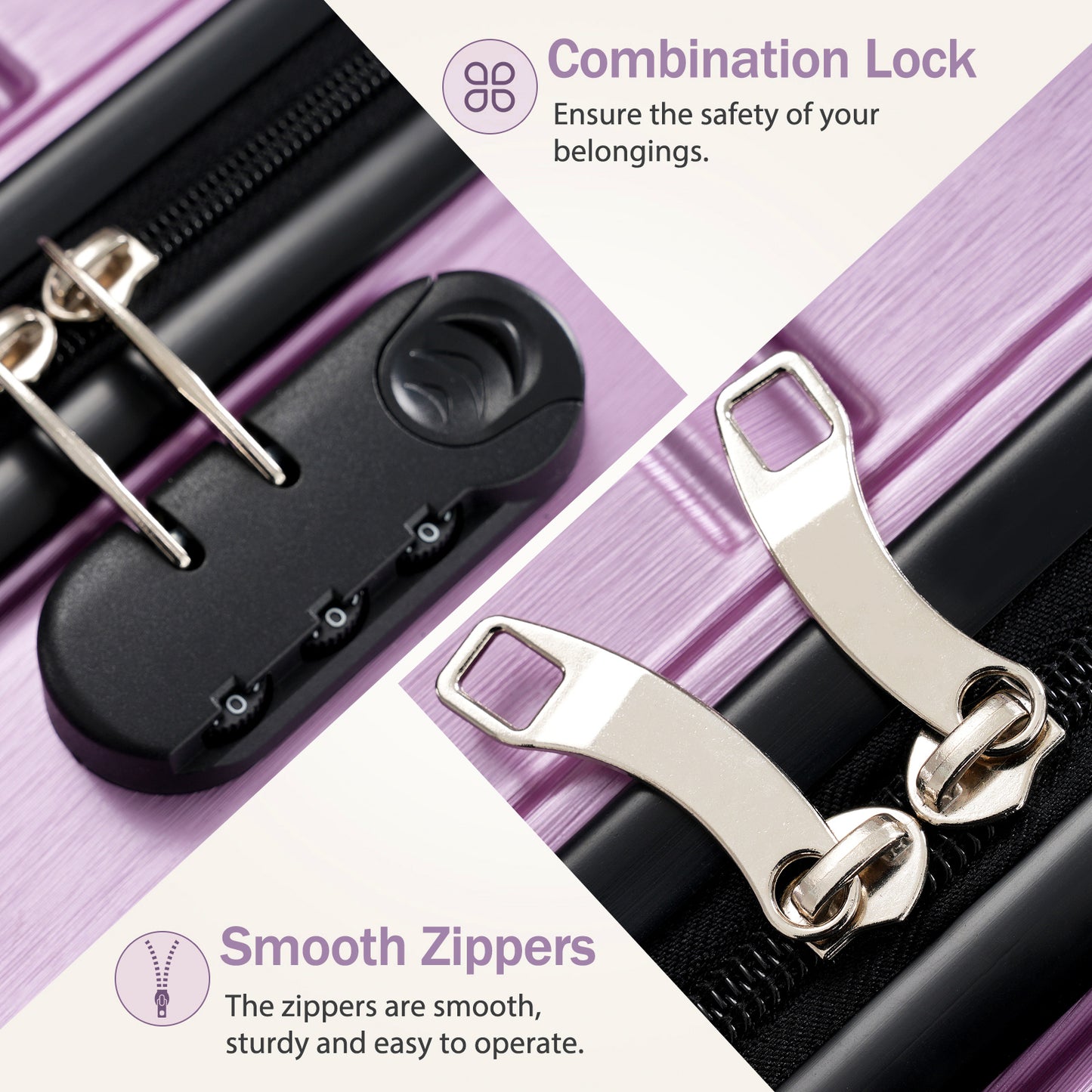 Hardshell Luggage Set 3 Piece, Durable ABS+PC Travel Suitcase with Spinner Wheels for Men Women (20/24/28 Inch)