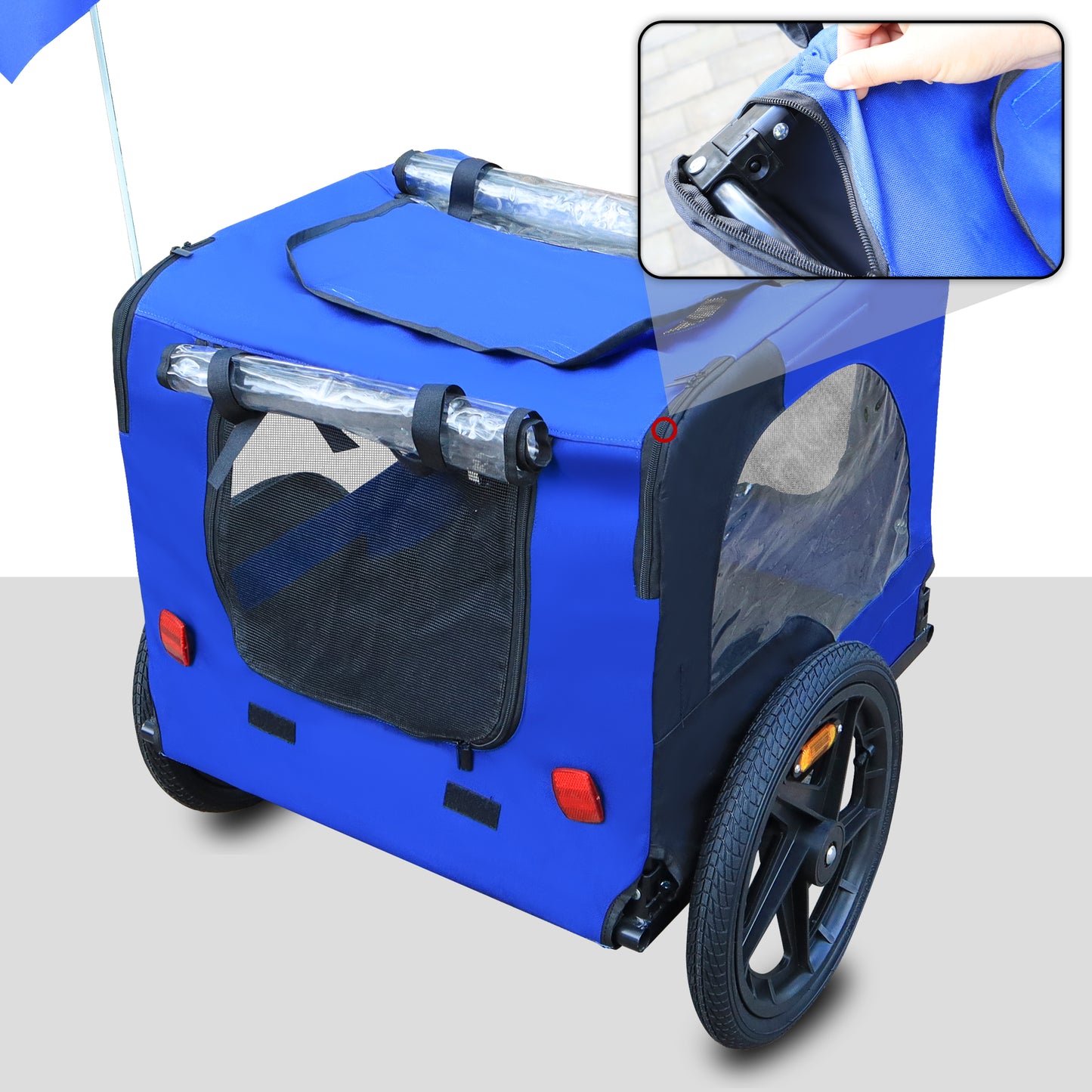 Pet Bike Trailer Dog Cart for Bicycle,Suitable for Small and Medium Pets, Easy Folding Cart Frame, Quick Release Wheel, Non-Slip Floor, Internal Leash