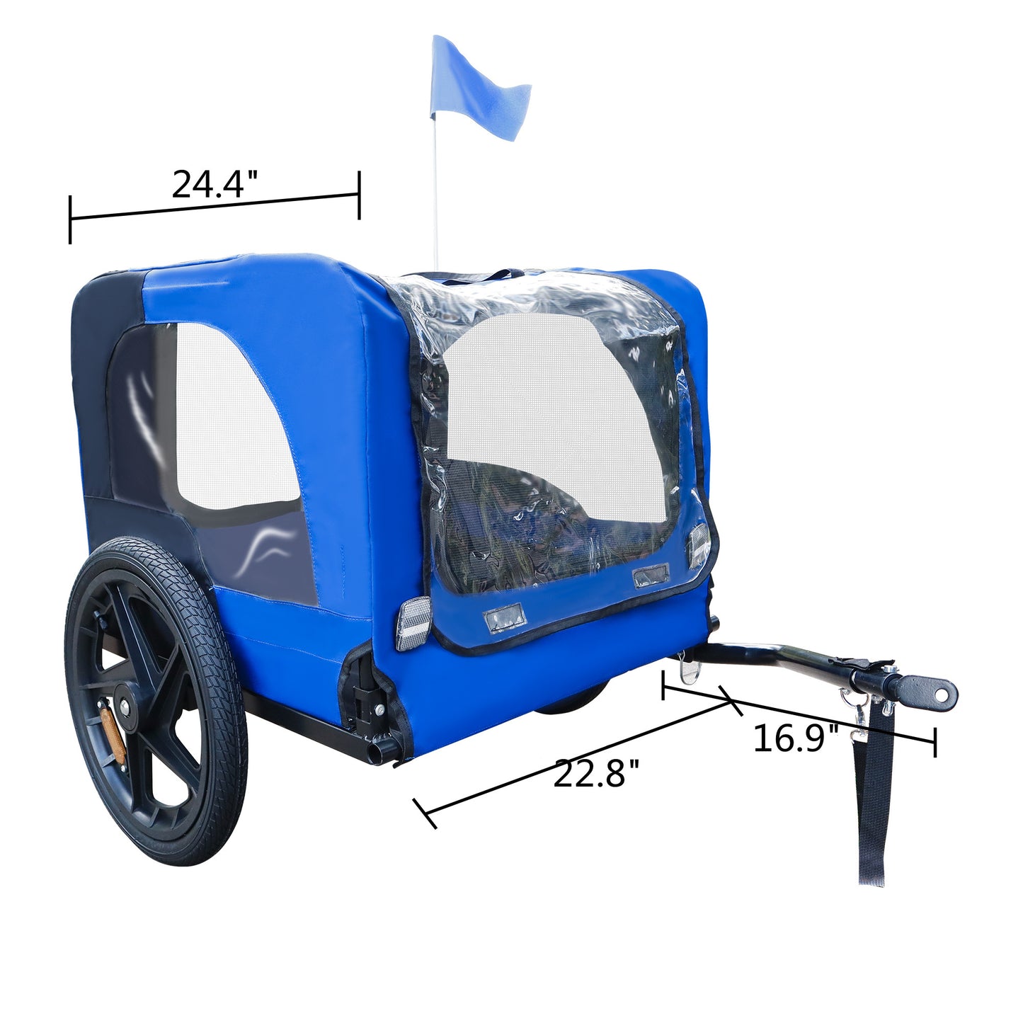 Pet Bike Trailer Dog Cart for Bicycle,Suitable for Small and Medium Pets, Easy Folding Cart Frame, Quick Release Wheel, Non-Slip Floor, Internal Leash