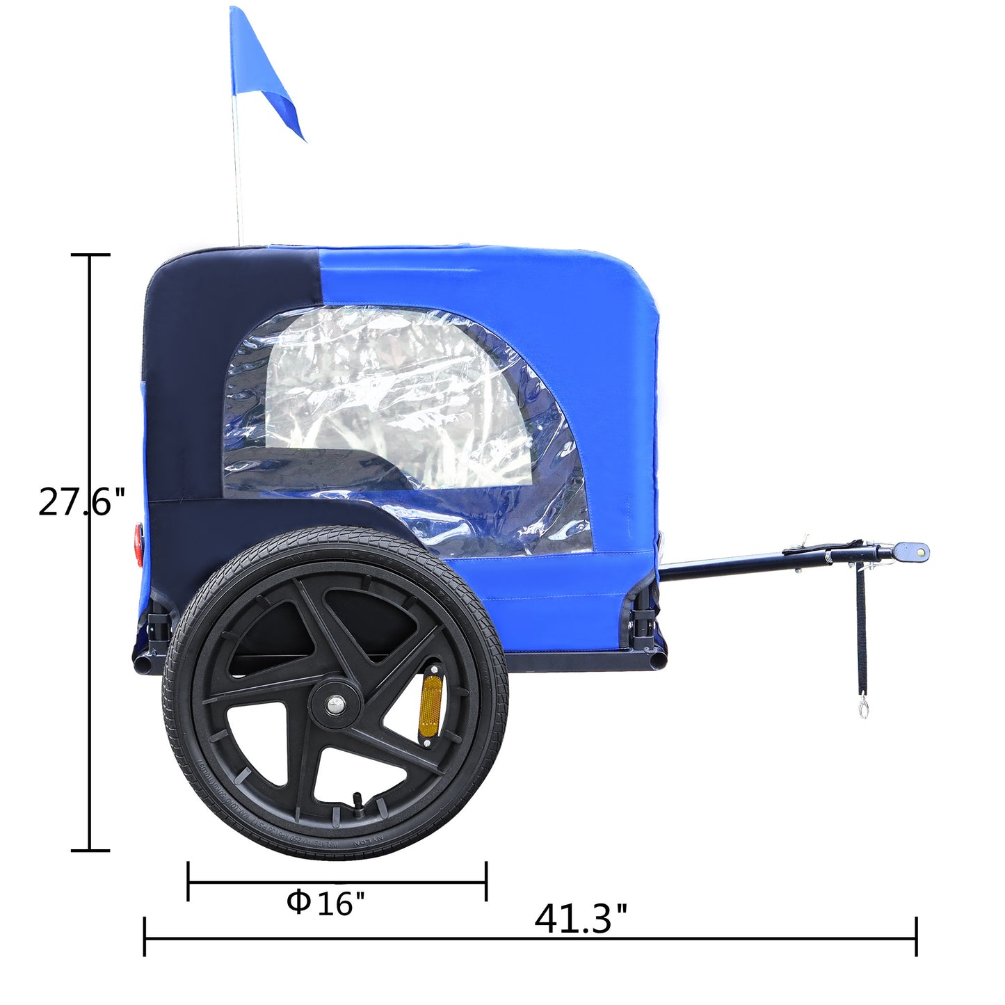 Pet Bike Trailer Dog Cart for Bicycle,Suitable for Small and Medium Pets, Easy Folding Cart Frame, Quick Release Wheel, Non-Slip Floor, Internal Leash