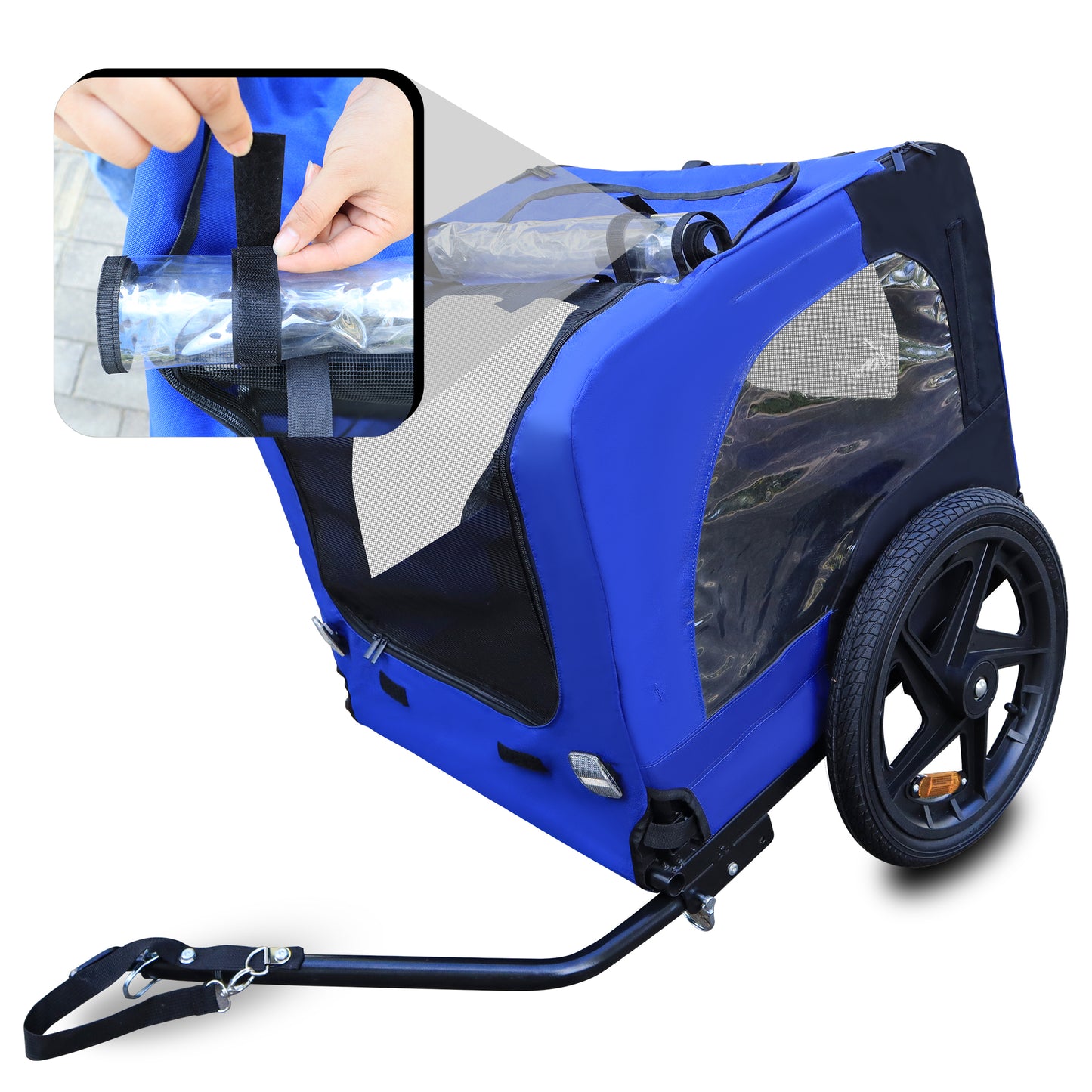 Pet Bike Trailer Dog Cart for Bicycle,Suitable for Small and Medium Pets, Easy Folding Cart Frame, Quick Release Wheel, Non-Slip Floor, Internal Leash