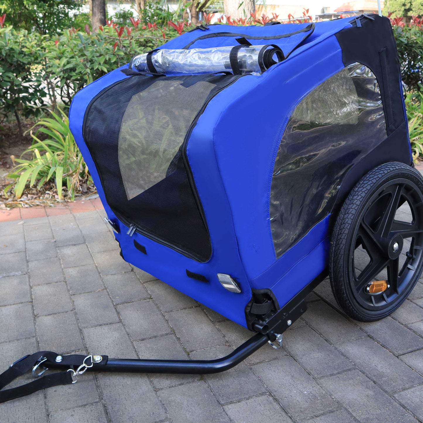 Pet Bike Trailer Dog Cart for Bicycle,Suitable for Small and Medium Pets, Easy Folding Cart Frame, Quick Release Wheel, Non-Slip Floor, Internal Leash