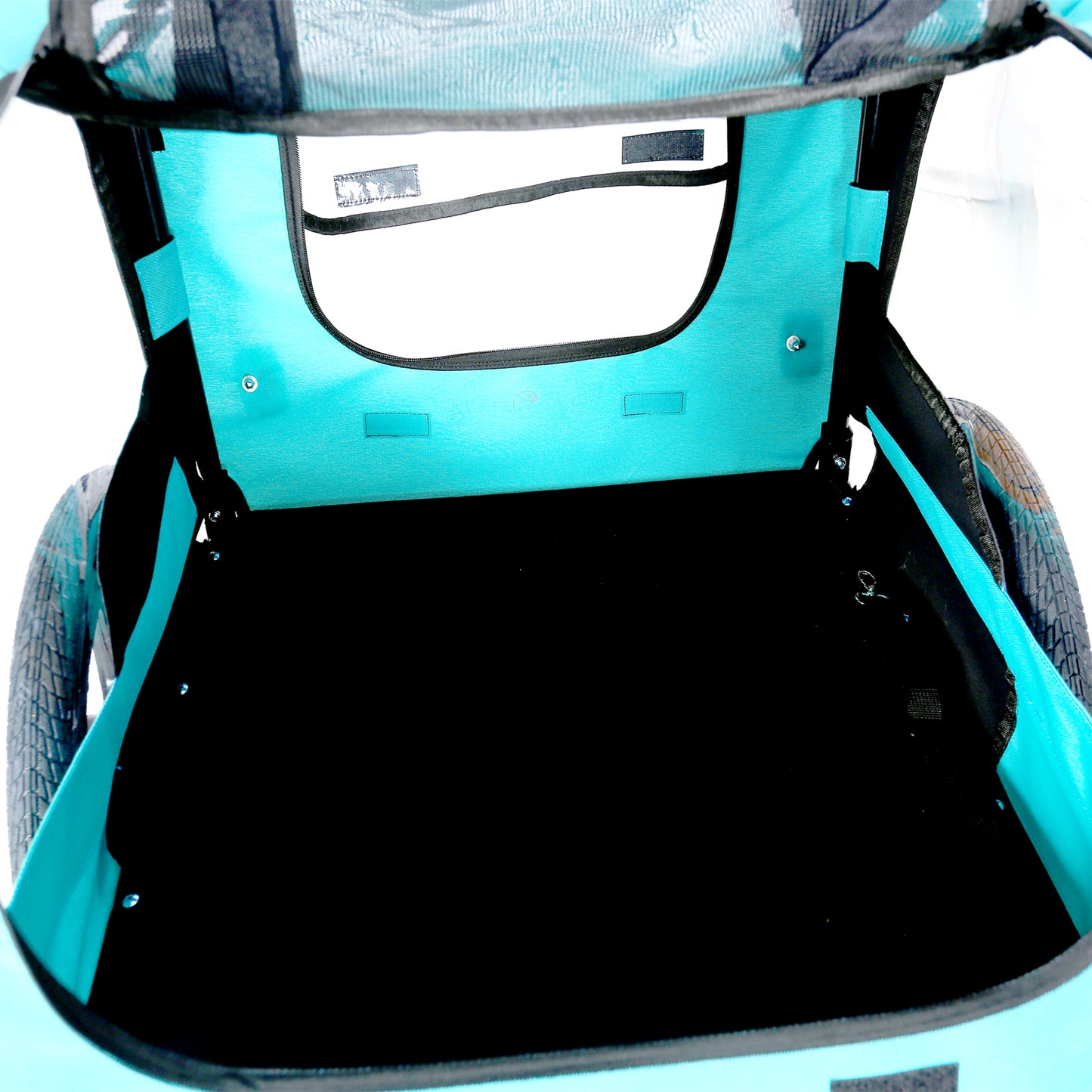 Pet Bike Trailer Dog Cart for Bicycle,Suitable for Small and Medium Pets, Easy Folding Cart Frame, Quick Release Wheel, Non-Slip Floor, Internal Leash