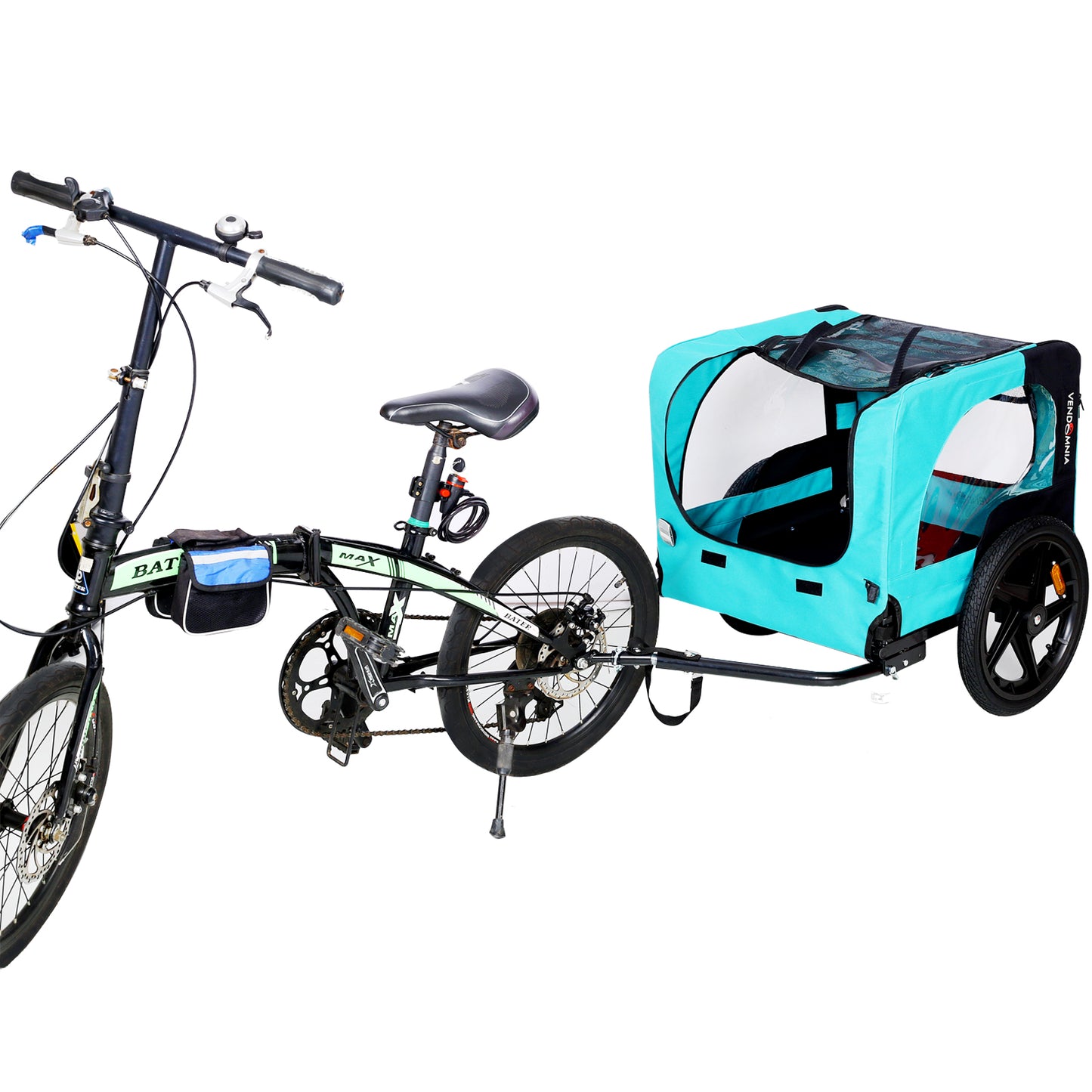 Pet Bike Trailer Dog Cart for Bicycle,Suitable for Small and Medium Pets, Easy Folding Cart Frame, Quick Release Wheel, Non-Slip Floor, Internal Leash