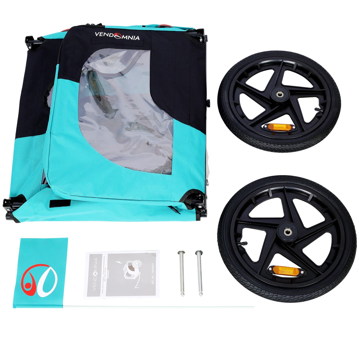 Pet Bike Trailer Dog Cart for Bicycle,Suitable for Small and Medium Pets, Easy Folding Cart Frame, Quick Release Wheel, Non-Slip Floor, Internal Leash
