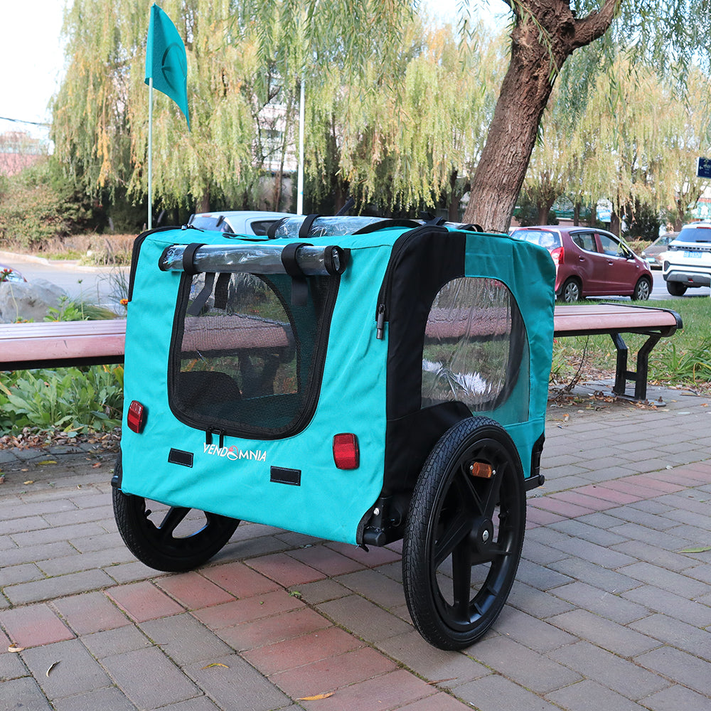 Pet Bike Trailer Dog Cart for Bicycle,Suitable for Small and Medium Pets, Easy Folding Cart Frame, Quick Release Wheel, Non-Slip Floor, Internal Leash