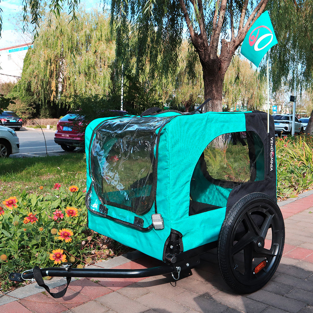Pet Bike Trailer Dog Cart for Bicycle,Suitable for Small and Medium Pets, Easy Folding Cart Frame, Quick Release Wheel, Non-Slip Floor, Internal Leash