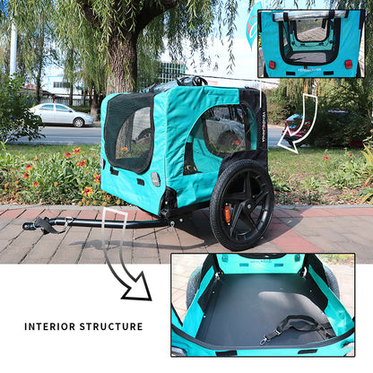 Pet Bike Trailer Dog Cart for Bicycle,Suitable for Small and Medium Pets, Easy Folding Cart Frame, Quick Release Wheel, Non-Slip Floor, Internal Leash