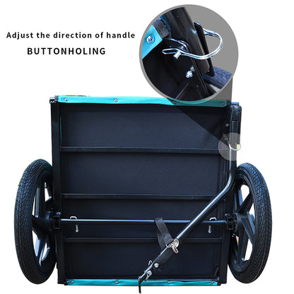 Pet Bike Trailer Dog Cart for Bicycle,Suitable for Small and Medium Pets, Easy Folding Cart Frame, Quick Release Wheel, Non-Slip Floor, Internal Leash
