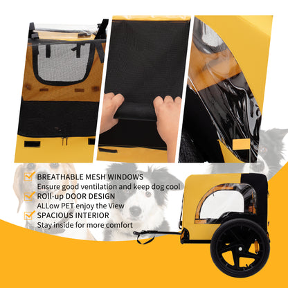 Pet Bike Trailer Dog Cart for Bicycle,Suitable for Small and Medium Pets, Easy Folding Cart Frame, Quick Release Wheel, Non-Slip Floor, Internal Leash
