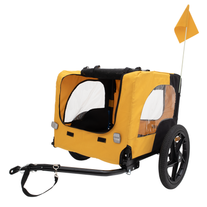 Pet Bike Trailer Dog Cart for Bicycle,Suitable for Small and Medium Pets, Easy Folding Cart Frame, Quick Release Wheel, Non-Slip Floor, Internal Leash