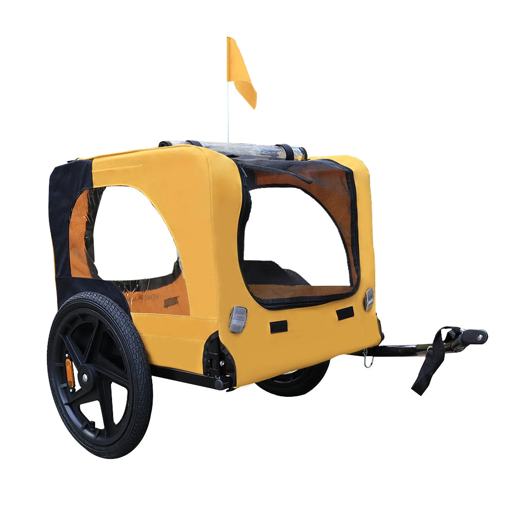 Pet Bike Trailer Dog Cart for Bicycle,Suitable for Small and Medium Pets, Easy Folding Cart Frame, Quick Release Wheel, Non-Slip Floor, Internal Leash