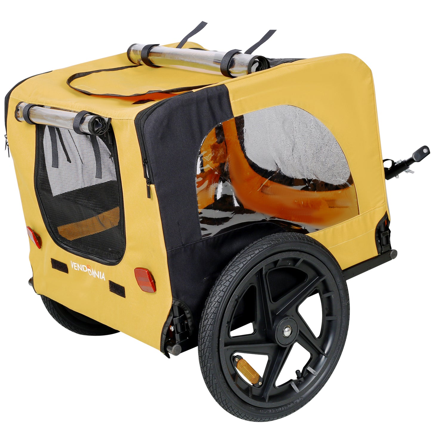 Pet Bike Trailer Dog Cart for Bicycle,Suitable for Small and Medium Pets, Easy Folding Cart Frame, Quick Release Wheel, Non-Slip Floor, Internal Leash