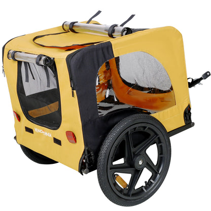 Pet Bike Trailer Dog Cart for Bicycle,Suitable for Small and Medium Pets, Easy Folding Cart Frame, Quick Release Wheel, Non-Slip Floor, Internal Leash