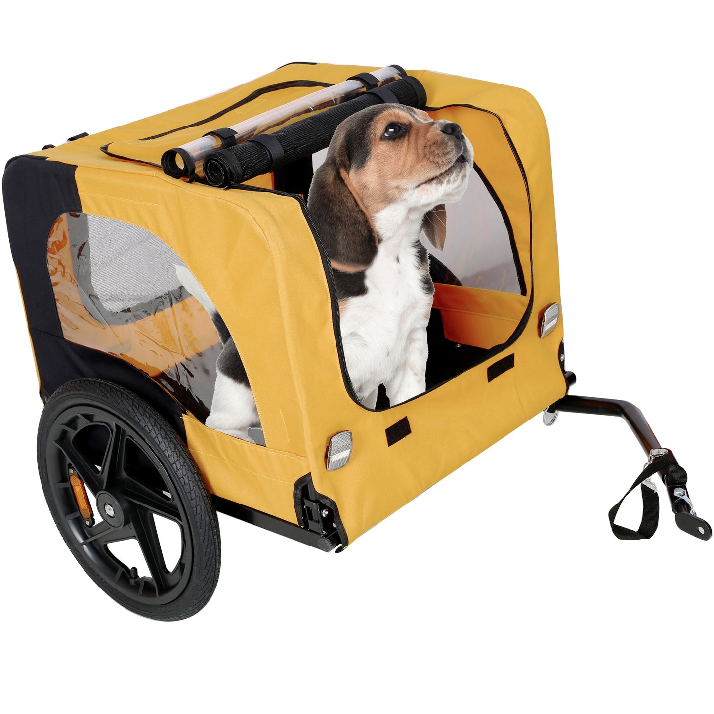 Pet Bike Trailer Dog Cart for Bicycle,Suitable for Small and Medium Pets, Easy Folding Cart Frame, Quick Release Wheel, Non-Slip Floor, Internal Leash