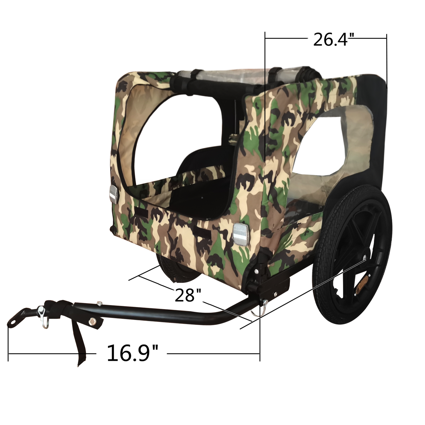 Pet Bike Trailer Dog Cart for Bicycle,Suitable for Small and Medium Pets, Easy Folding Cart Frame, Quick Release Wheel, Non-Slip Floor, Internal Leash
