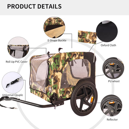 Pet Bike Trailer Dog Cart for Bicycle,Suitable for Small and Medium Pets, Easy Folding Cart Frame, Quick Release Wheel, Non-Slip Floor, Internal Leash
