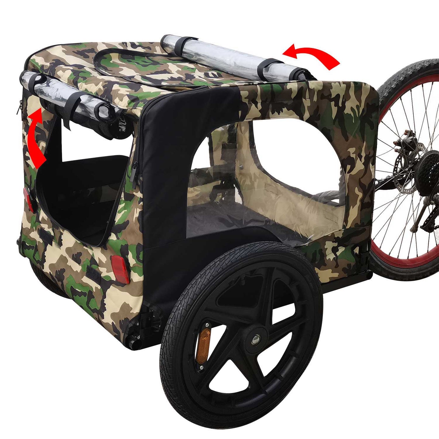 Pet Bike Trailer Dog Cart for Bicycle,Suitable for Small and Medium Pets, Easy Folding Cart Frame, Quick Release Wheel, Non-Slip Floor, Internal Leash
