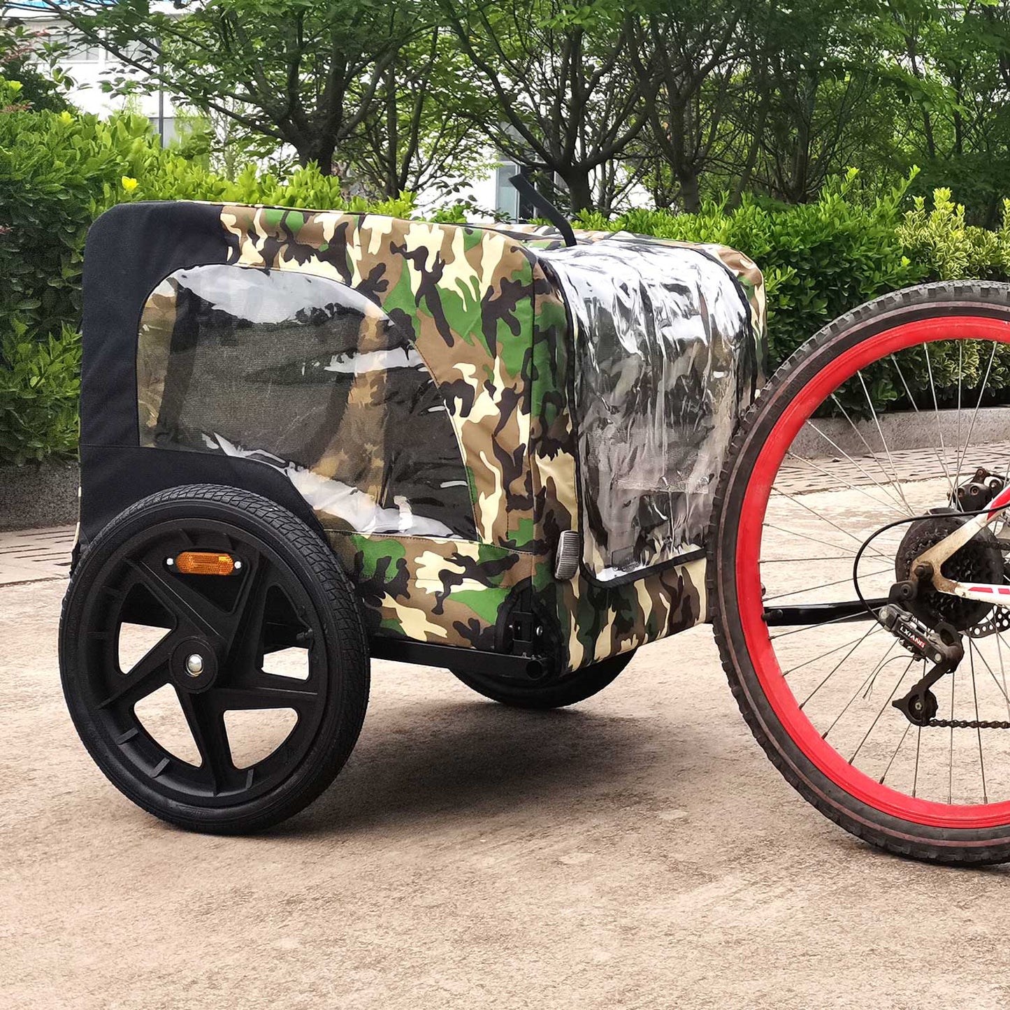 Pet Bike Trailer Dog Cart for Bicycle,Suitable for Small and Medium Pets, Easy Folding Cart Frame, Quick Release Wheel, Non-Slip Floor, Internal Leash