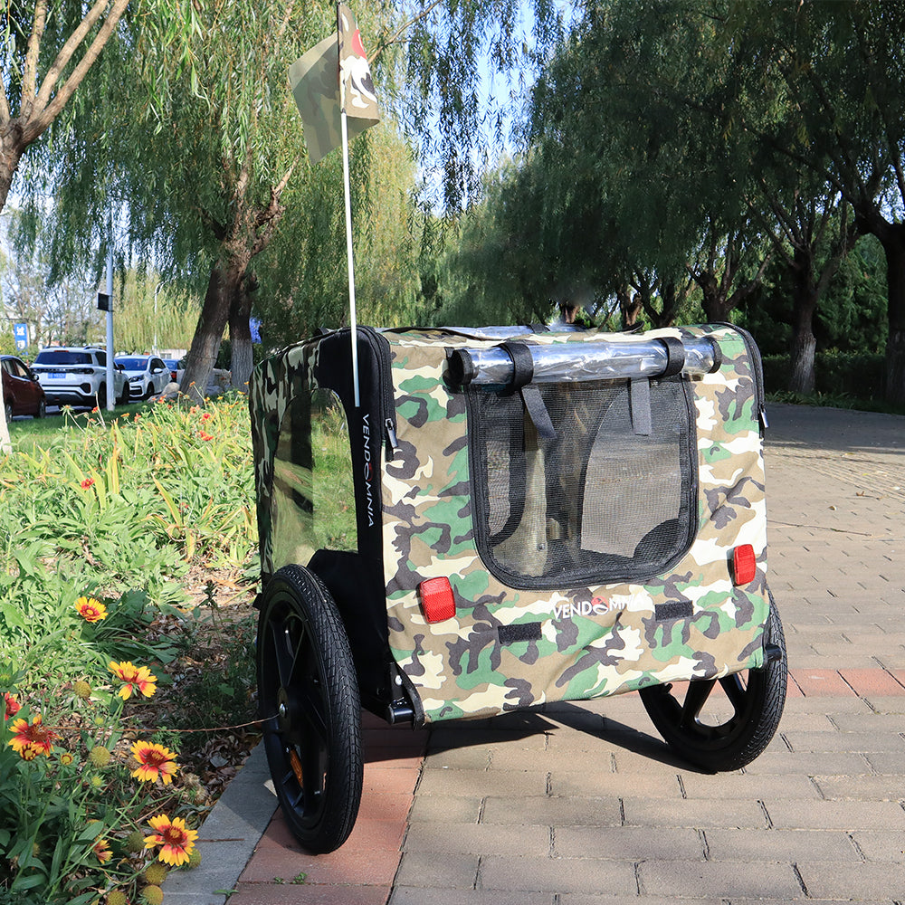 Pet Bike Trailer Dog Cart for Bicycle,Suitable for Small and Medium Pets, Easy Folding Cart Frame, Quick Release Wheel, Non-Slip Floor, Internal Leash