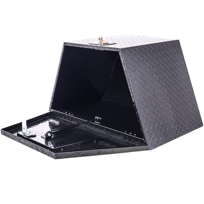 29inch Aluminum tool box,heavy duty truck bed tool box,outdoor trailer pickup storage tool box,RV storage organizer,underbody box w/lock keys,black 29x16.5x18.5inch