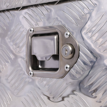 39inch Aluminum tool box,heavy duty truck bed tool box,outdoor trailer pickup storage tool box,RV storage organizer,underbody box w/lock keys,silver 39x13x10inch