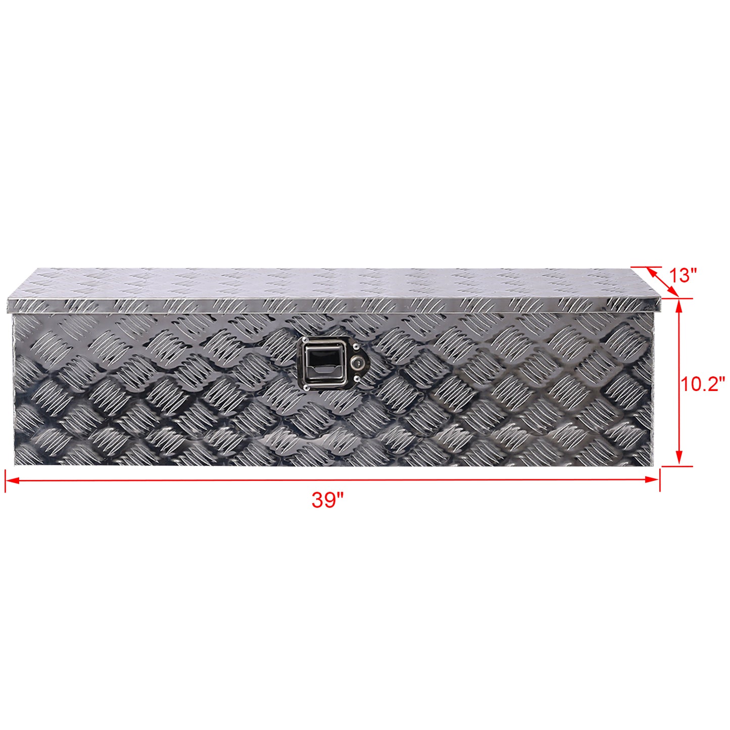 39inch Aluminum tool box,heavy duty truck bed tool box,outdoor trailer pickup storage tool box,RV storage organizer,underbody box w/lock keys,silver 39x13x10inch