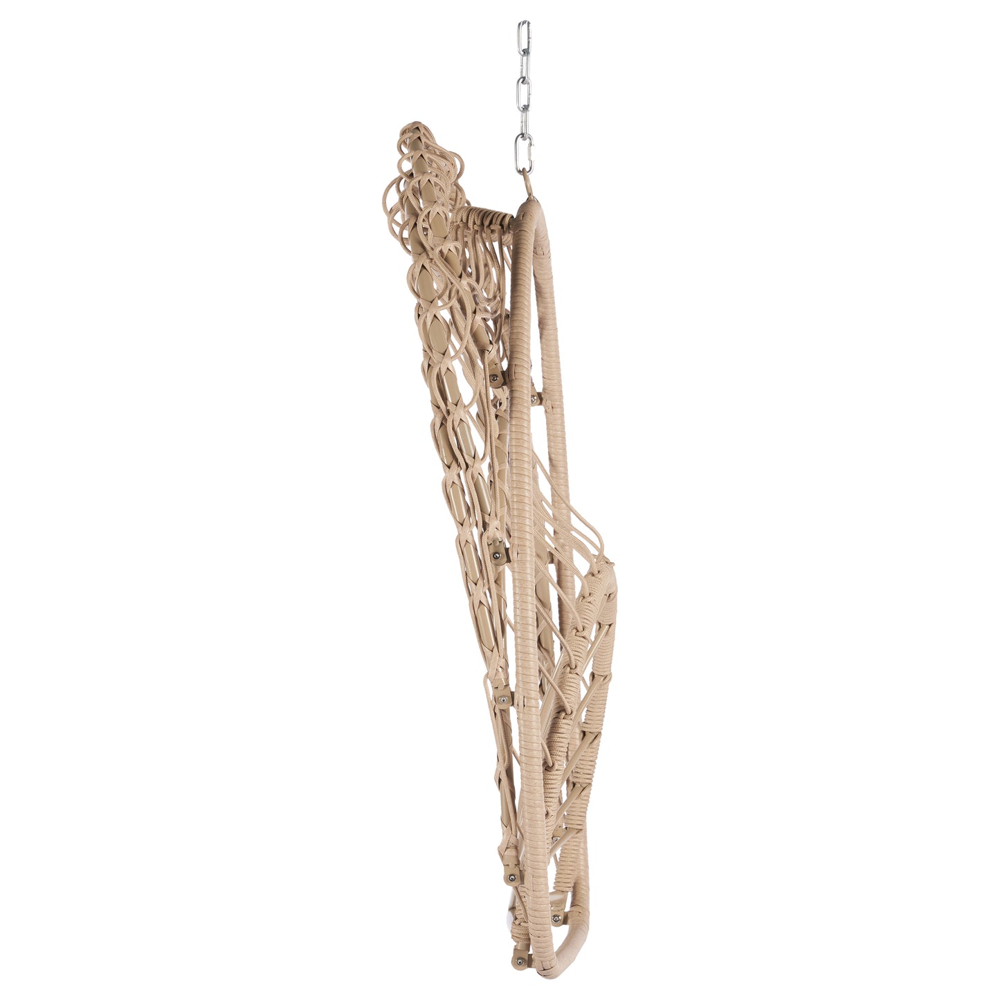 Outdoor Garden Rattan Egg Swing Chair Hanging Chair Wood+Khaki