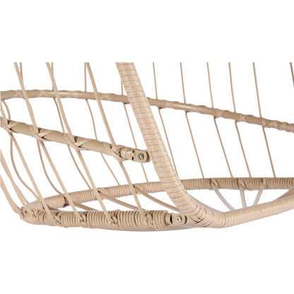 Outdoor Garden Rattan Egg Swing Chair Hanging Chair Wood+Light Gray