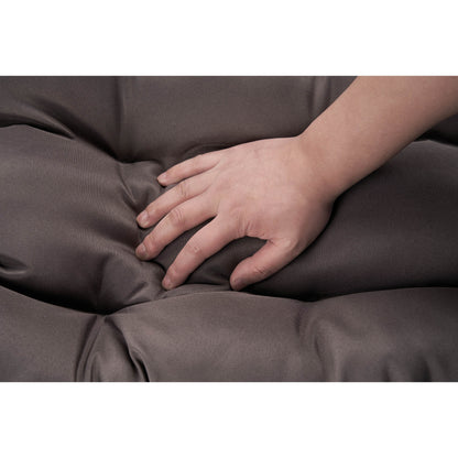 Outdoor Garden Rattan Egg Swing Chair Hanging Chair Wood+Dark Gray