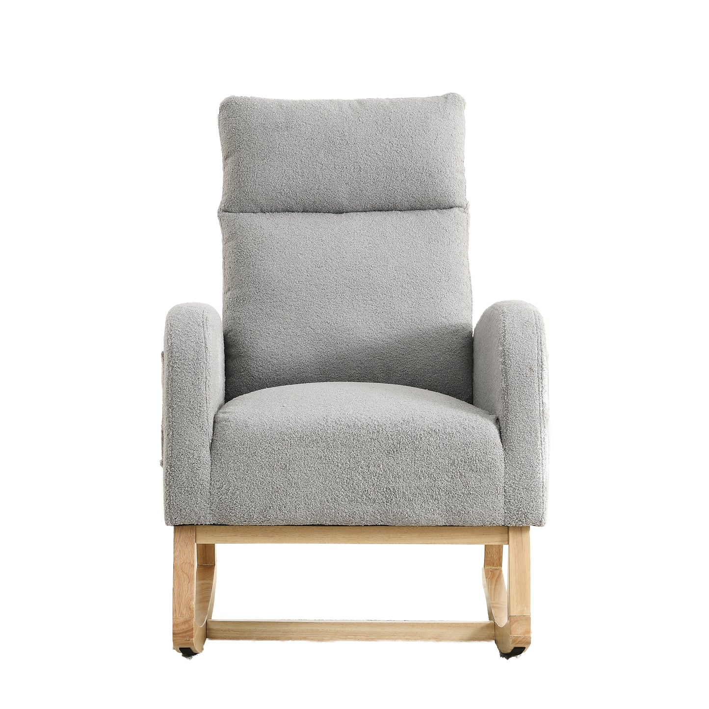 Welike 27.6"W Modern Accent High Backrest Living Room Lounge Arm Rocking Chair, Two Side Pocket